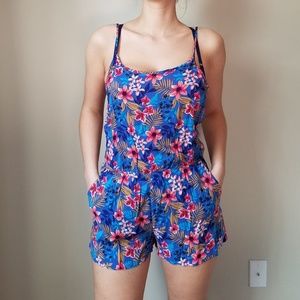 NWOT Blue Floral Romper